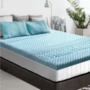Giselle Memory Foam Topper Mattress Toppers Cool Gel Bamboo Cover 7-zone Pad Mat 5cm Egg Crate / Double