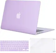 MOSISO Compatible with MacBook Air 13 inch Case (Models: A1369 & A1466, Older Version 2010-2017 Release), Plastic Hard Shell Case & Keyboard Cover Skin & Screen Protector, Purple