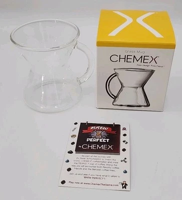 Chemex Cup Clear Hand Blown Glass Coffee Mug new in box