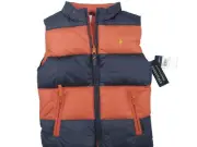 NEW Polo Ralph Lauren Reversible Girls Puffer Vest! 6 Orange Reverses to Stripe