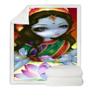 India and Hindu Art the Goddess Lakshmi Throw Blanket