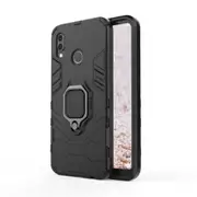 2 Pcs PC + TPU Shockproof Protective Case for Huawei P20 Lite, with Magnetic Ring Holder (Black)