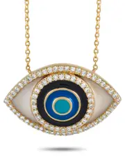 14K 0.40 ct. tw. Diamond Evil Eye Necklace NoSize NoColor