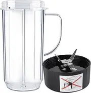 Magic Bullet Blender Cups,Tall 22oz Cup with Handle Cross Blade Replacement Part Compatible with Magic Bullet Blender Juicer Mixer Accessories 250W MB1001