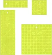 Missouri Star Quilt Co. Acrylic Quilting Rulers | Set of 4: 2.5” x 8”, 5” x 5”, 5” x 15”, 10” x 10” | Laser-Cut Acrylic, 0.118” Thick, Green