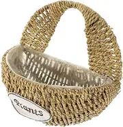 TOYANDONA Decorative Woven Flower Basket for Wall Mount Stylish Indoor Hanging Planter for Home and Garden Decor Made of Grass Material for Small Plants and Floral Arrangements