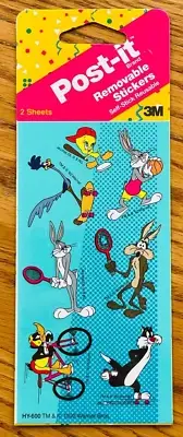 Vintage 1992 3M Warner Bros Bugs Tweety Bird Sylvester New Sealed 2 Sheets