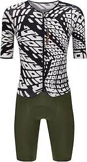 サンティーニ(SANTINI) 5S851YC3MADSSV3 Men's Cycling Aero Suit, Lightweight, Breathable, C3 Seat Pad, Thigh Grippers, Back Pockets, Military Green