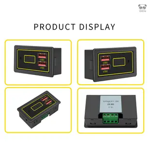 汽車電瓶蓄電池電壓電量顯示器 12v24v支持多種電池類型串數可設 USB支持多種主流快充協議