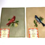 Dritz Luxury Needlepoint Tapestry Blue Red Birds No 2