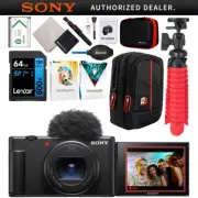 Sony ZV-1 II Vlog Camera with 4K Video Content Creators & Vloggers Black Bundle