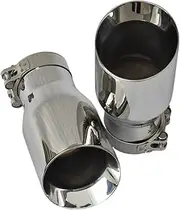 1pc Stainless Steel Single The Bevel Edge Universal Muffler Tail Throat Car Modification Exhaust tip Ajax 2022 2023 H7(60MM IN- 101MM OUT)