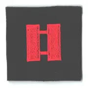Red Black O3 O-3 Captain Rank Patch Fits VELCRO® BRAND Loop Fasteners