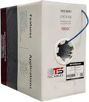 TSCables | Cat6 Riser (CMR) Bulk Ethernet Cable 1000ft, 23AWG Solid Bare Copper, 550MHz, PoE++ (4PPoE), High-Performance Network Cable, Unshielded Twisted Pair (UTP) - Blue