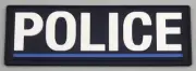Thin Blue Line Police Dark Blue PVC / Rubber Patch, Hook Rear, 1 X Item