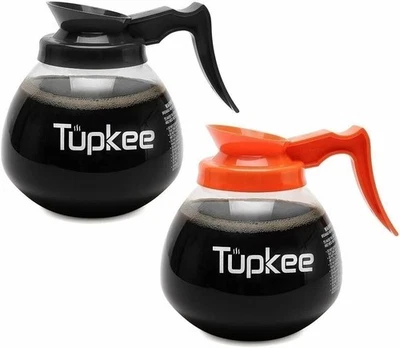 Coffee Pot Decanter Carafe Commercial - 2 PACK -12 Cup - 1 BLACK & 1 ORANGE