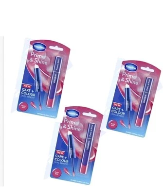 3x VASELINE PRIME & SHINE 2 in 1LIP BALM & GLOSS SCARLET RED#FREE UK P&P #p