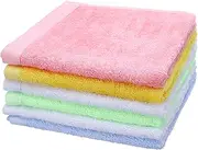 GSrenyu 6 Pack Flannel Face Cloth Soft Baby Wash Cloth Flannels Wash Towels Quick Dry Reusable Face Body Cloths Squares Wash Flannels for Baby Kids Adults(30x30cm)