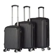 Milano Premium 3pc ABS Luggage Suitcase Luxury Hard Case Shockproof Travel Set