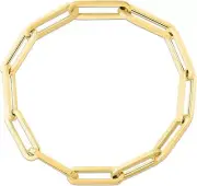 Floreo 14k Yellow Gold 8.5mm Lite Paperclip Link Chain Bracelet or Anklet