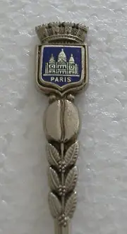 A COLLECTIBLE SACRE QUER CHURCH PARIS FRANCE ENAMELED DECORATED TEA SPOON
