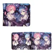 Re:Zero Bi-Fold Wallet - RAM & REM New (Anime 4x5" Credit Card Billfold)