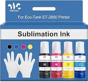 Weemay Sublimation Ink Bottles 522 Autofill Refilled Ink Work with ET-2720 ET-2760 ET-2850 ET-4800 ET-4760 ET-15000 C88 C88+ Inkjet Printer Heat Press Transfer on T-Shirts Mugs Plates