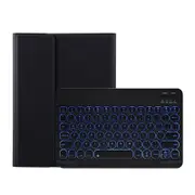 Catzon iPad Keyboard Case with 7-color Backlit Retro Round Keys Wireless Bluetooth keyboard for iPad 9.7/10.2/10.5-Black