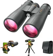 15x56 HD Binoculars for Adults High Powered with Phone Adapter and Tripod, Super Bright BAK4 Prism Waterproof Binoculars for Bird Watching Hunting Hiking Safari Travel Sports