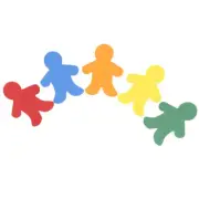 Hygloss Mini 2" People, Card Stock, 12 Assorted Colors, Pack of 100