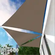 Sun Shade Sail Triangle Brown Canopy Shelter Shade Cover for Outdoor Garden Yard