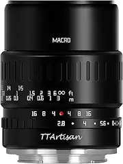 TTArtisan 40mm F2.8 Macro Lens - APS-C 1:1 Magnification Manual Focus Prime Fixed Focus Lens for Fuji X-Mount Cameras