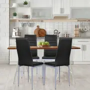 CostwaySet of 4 Chairs with High Backrest for Dining Room/Restaurant-Black