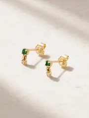 [STONE AND STRAND] STONE AND STRAND - Green Goddess 14-karat Gold, Emerald And Diamond Earrings - One size One size Gold