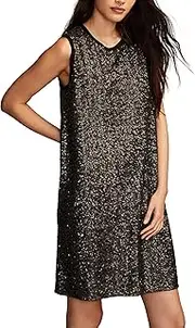 [Lucky Brand] Women's Sequin Shift Mini Dress