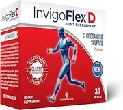 1500mg of Glucosamine Sulfate Powder (Classic Formulation) - Premium Joint Pain Relief Supplement for Knees, Hands, Back, and Hip Support by InvigoFlex D: Glucosamine Sulfate, Packets - 30 Packets