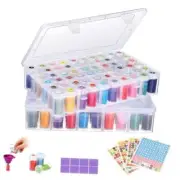 2 Pack Diamond Art Storage Containers Set, Grids Bead Organizer Box with