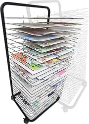 Drying Rack Easel,Kids Art Drying Rack,Mobile Art Drying Rack with Metal Mesh Rack,Suitable for Art Creative Studio,Classroom,Kindergarten(35 Layers)