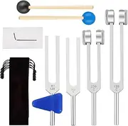 Tuning Forks for Healing - Multipurpose Frequency Sound Generator | Metal Instruments with Storage Bag Tools Devices for Screening Diagnosis Music Education Meditation Accessories