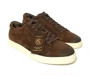 Allen Edmonds Men’s 11.5 Canal Court Sneakers Brown Wax Suede Repello New