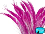 5 Pieces - HOT PINK BLEACHED Peacock Swords Cut Feathers