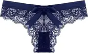 [Generic] Bikini Underwear for Women Pack Women 1 Piece Panties Pink Floral Lace Bow Back Panty Transparent Hollow Out Underwear Comfort Seamless Low Waist Briefs Lingerie Bathing Suits for Senior Women