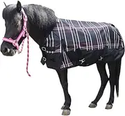 600 Denier Ripstop Poly Waterproof Miniature Horse Sheet, 0g Fill Light Weight Mini Horse Turnout Rain Sheet Redplaid 48