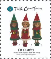 Sewing Pattern designed to fit Chelsea 5.5" Doll Clothes TKCT Christmas Elves