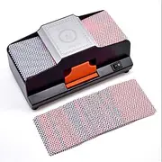 Electronic Mixing Card Shuffler Machine, 2 Deck Automatic Card Shuffler Machine with Dual Card Slot Design, Dealing Cards Quickly Evenly and Fair and No Cheating, for Poker/Blackjack/UNO