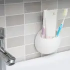 Toothbrush Holder Suction Cup Organizer Bathroom Kitchen Storage Tool White