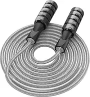 CRHOEIQ Jump Rope for Fitness, Weighted Jumprope for Women Workout, Adjustable Adult Exercise Skipping Rope for Men