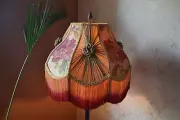 Lampshade brown print hand-stitched table lampshade floor lampshade pendant