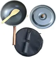 Foldable Camping Pan with Heat-Resistant Wood Handle Camping Frying Pan with Folding Handle Backpacking Frying Pan