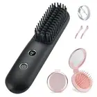 STUDLLY Mini Portable Travel Cordless Negative Ionic Hair Straightener Brush